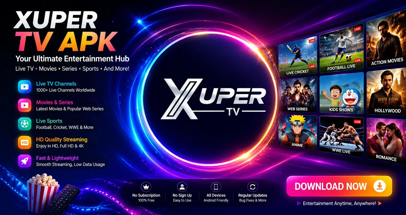 Xuper TV APK v7.3.1: TV en vivo, peliculas, series y deportes en HD